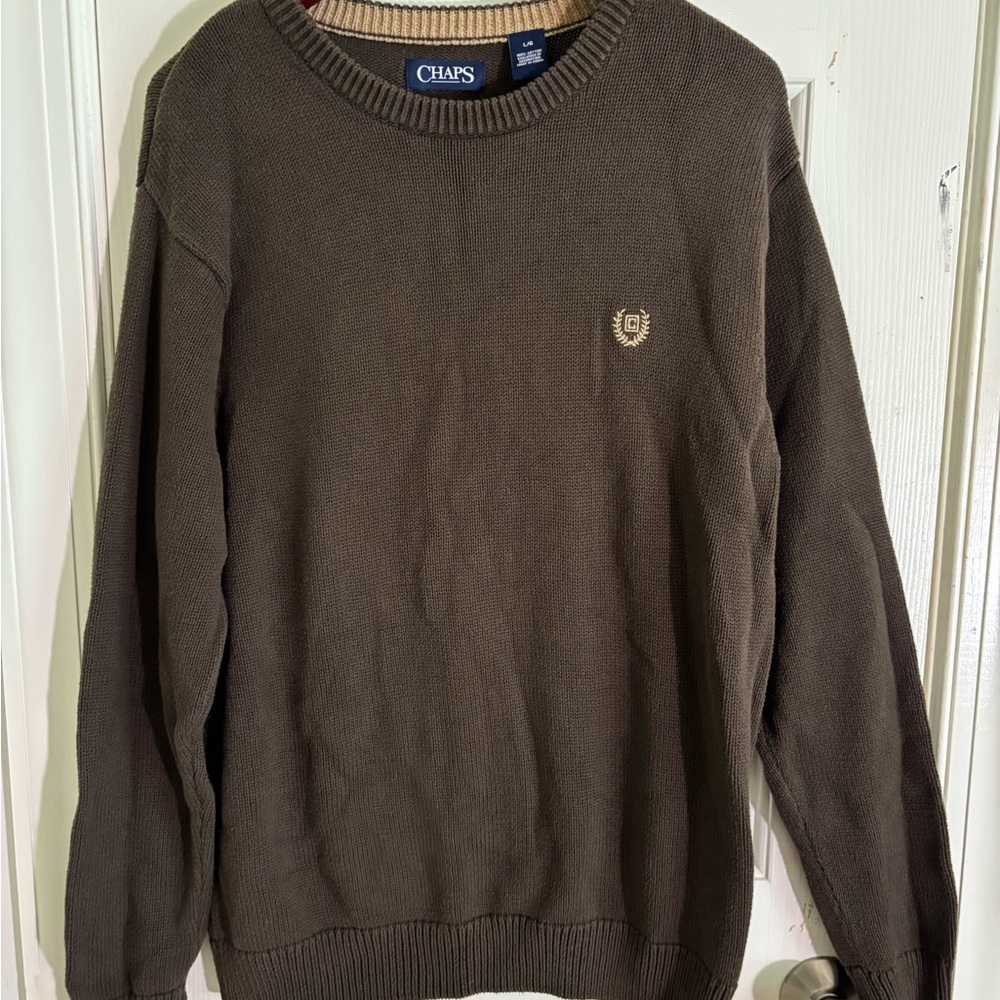 Chaps Men's Crewneck Sweater in Dark Brown